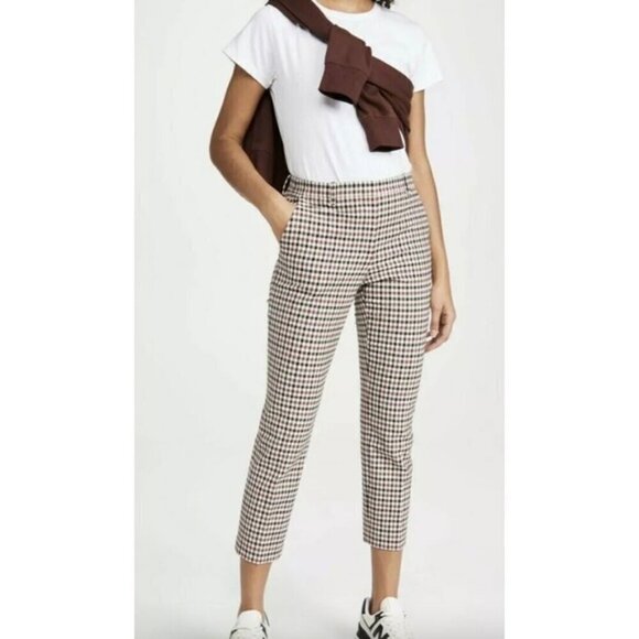 NWT Theory Treeca 4 Ivory Multi Rye Portland Chino Cropped Pant 16 Preppy - Picture 3 of 12